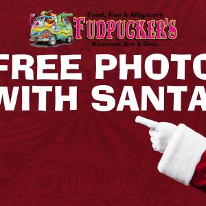 Fudpucker's Destin Free Photos with Santa