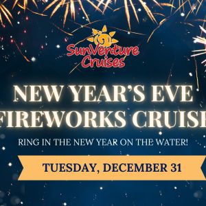 SunVenture Crab Island Cruises Destin Harbor Family Friendly New Year's Eve Fireworks Cruise