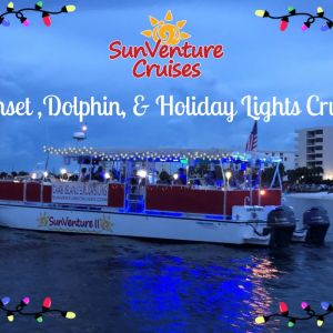 SunVenture Crab Island Cruises Destin Harbor Sunset, Dolphin, and Harbor Holiday Lights Cruise