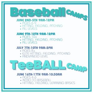 Boom Boom Room SRB Baseball/Tee Ball Camps