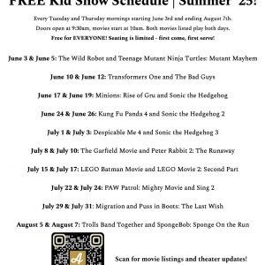 Marquis Cinema 10 Crestview Free Kids Summer Movies
