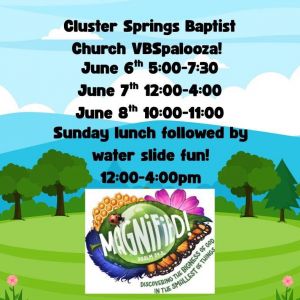 Cluster Springs Baptist Church VBS