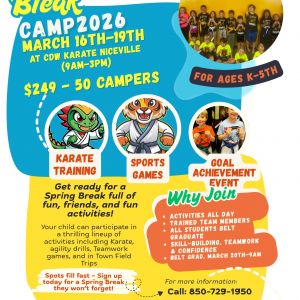 CD Williamson Karate Niceville Spring Break Camp